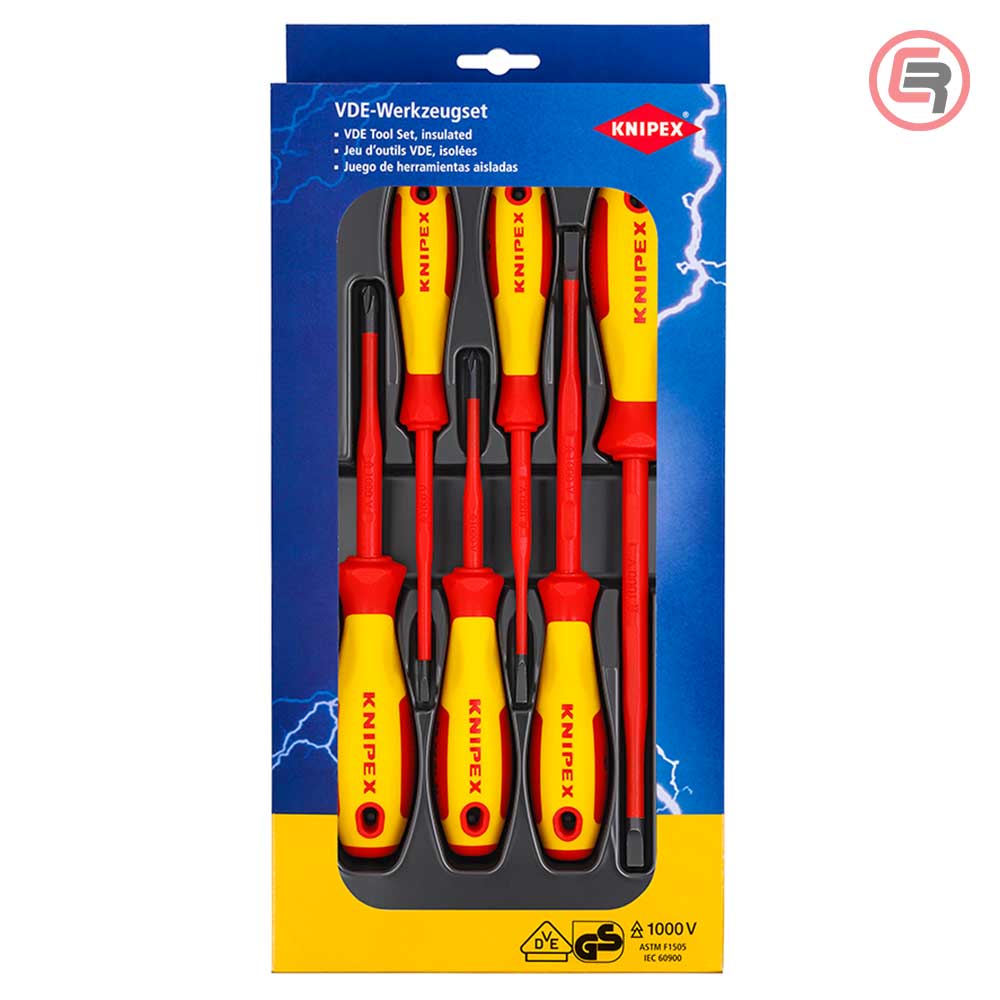 Knipex Garnitura Odvijača Slim VDE 4 plosnata + 2 križna / 6 dijelni 1000V – 00 20 12 V02