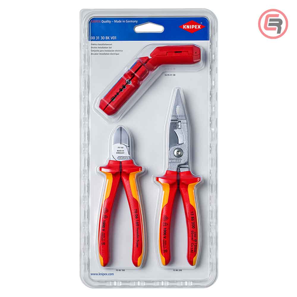 Knipex Set Alata Za Elektro Instalacije 1000V / 3 dijelni – 00 31 30 BK V01