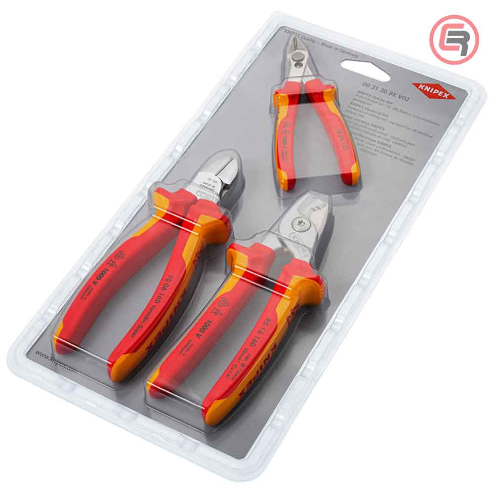 Knipex Set Kliješta Sječica Elektro 1000V / 3 dijelni – 00 31 30 BK V02 - Slika 2