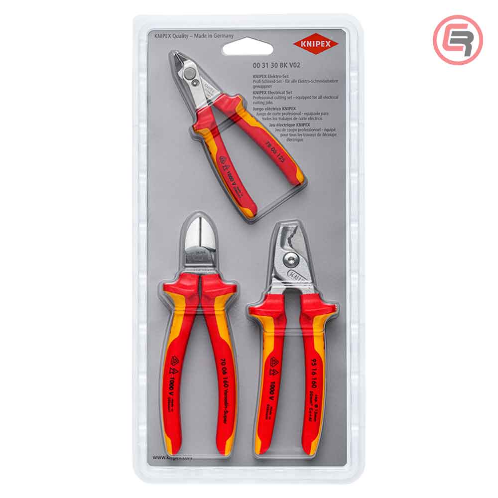 Knipex Set Kliješta Sječica Elektro 1000V / 3 dijelni – 00 31 30 BK V02