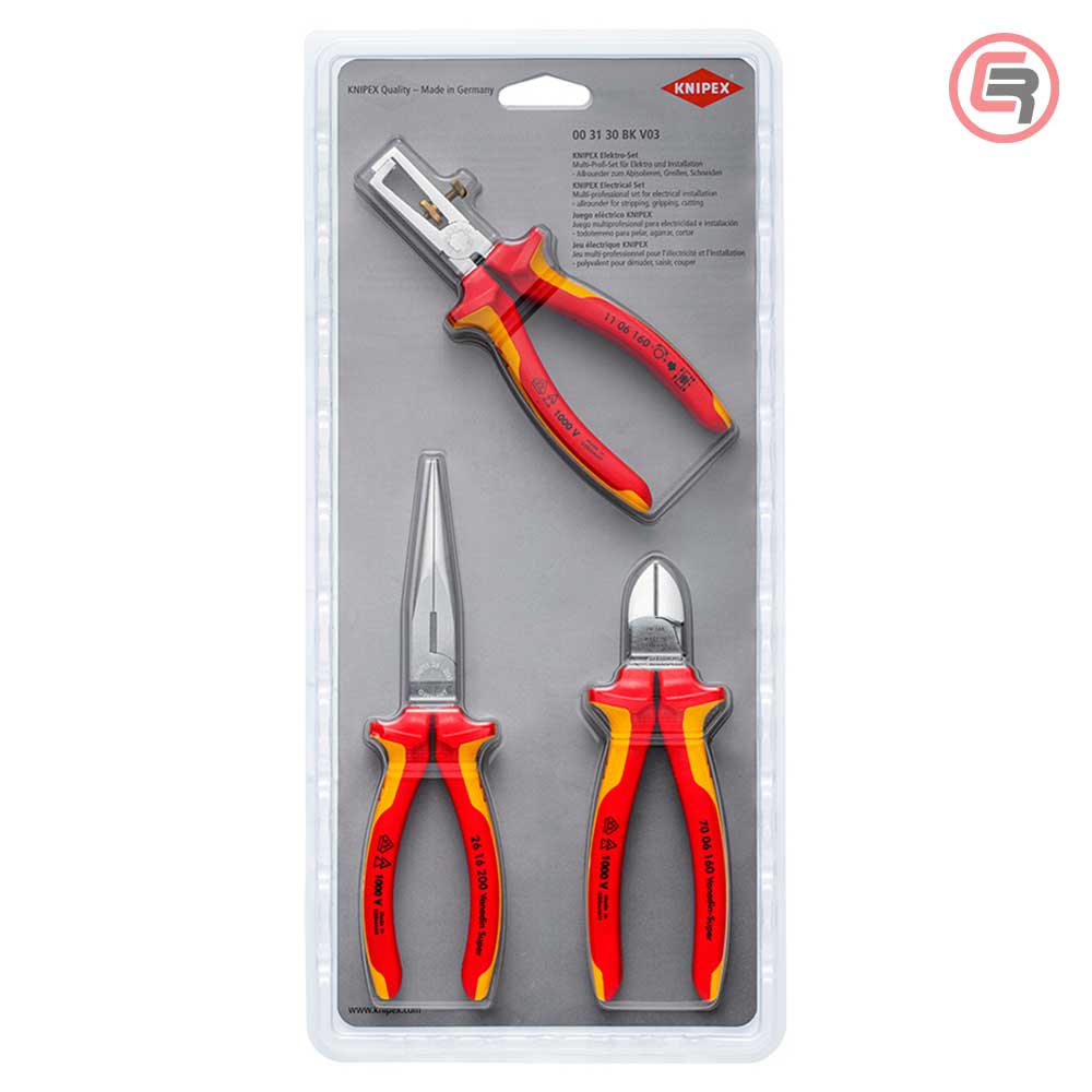 Knipex Set Kliješta Elektro 1000V / 3 dijelni – 00 31 30 BK V03