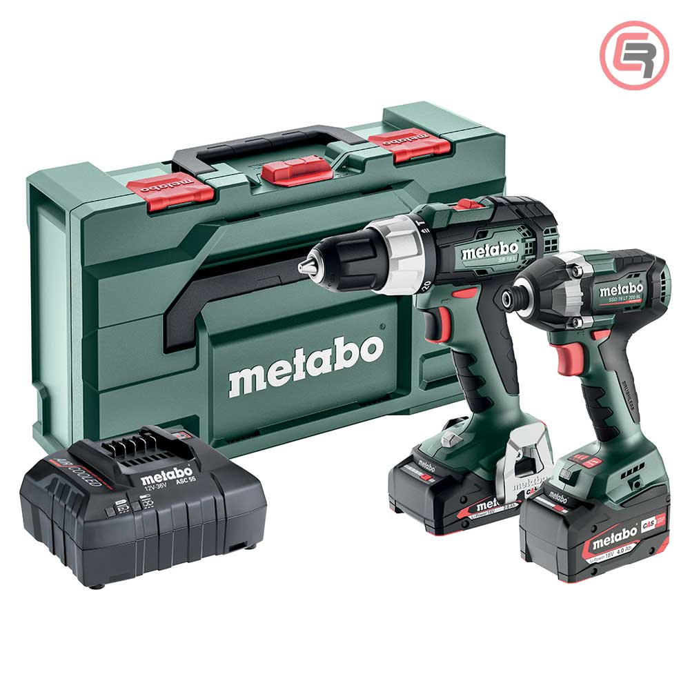 Metabo Combo Set 2.8.2 / 18V Akumulatorski Alat Set AKU LiPower (1×2,0 Ah + 1×4,0 Ah) + ASC 55 – 685194000