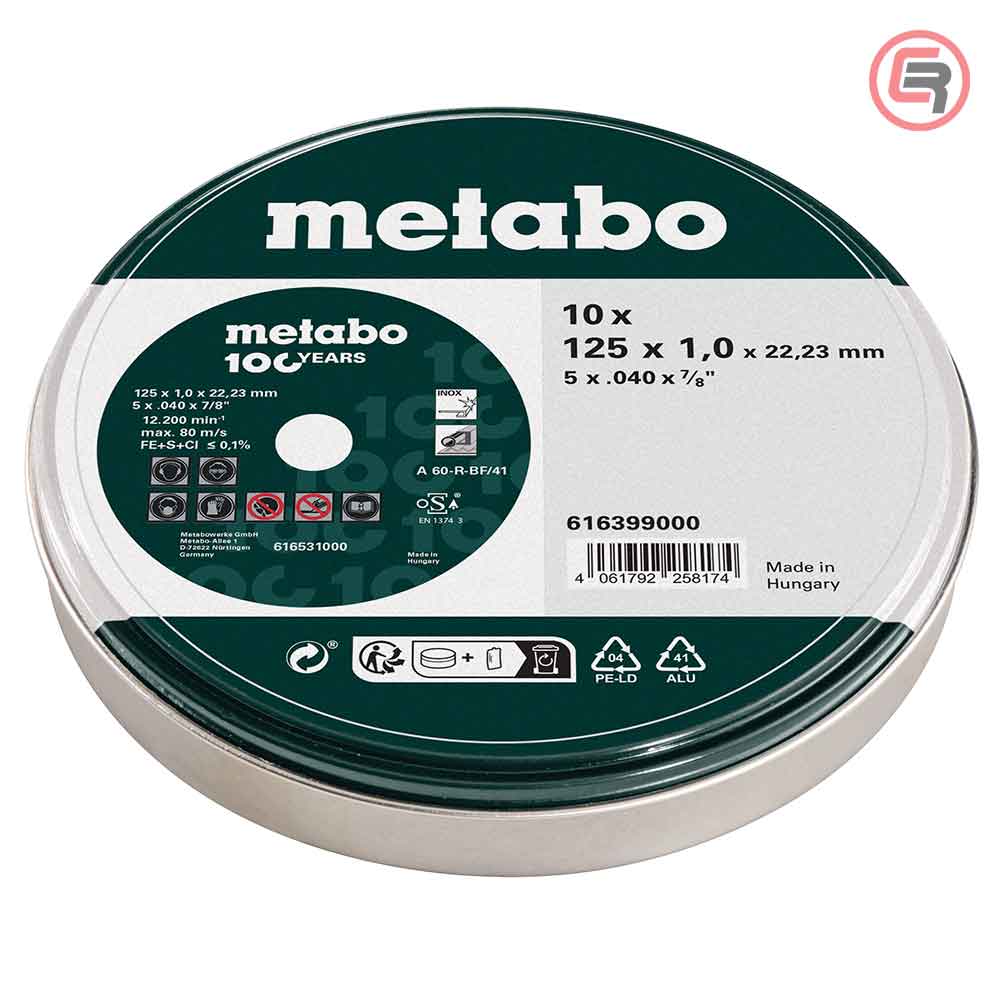Metabo Rezna Ploča 125x1x22,23mm Inox “SP” 100 Years U Kutiji / 10 kom – 616399000
