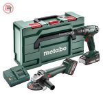 Metabo Combo Set 2.6.6 / 18V BS 18 + W 18 7-125 (1×2,0 Ah + 1×4,0 Ah + SC30 )+ metaBOX – 685234000