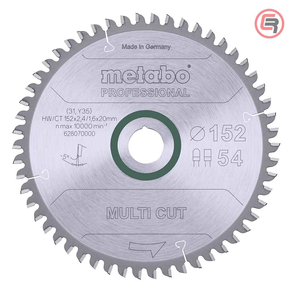 Metabo List Kružne Pile 152×2,4/1,6×20 / Z=54 Multi Cut Professional – 628070000