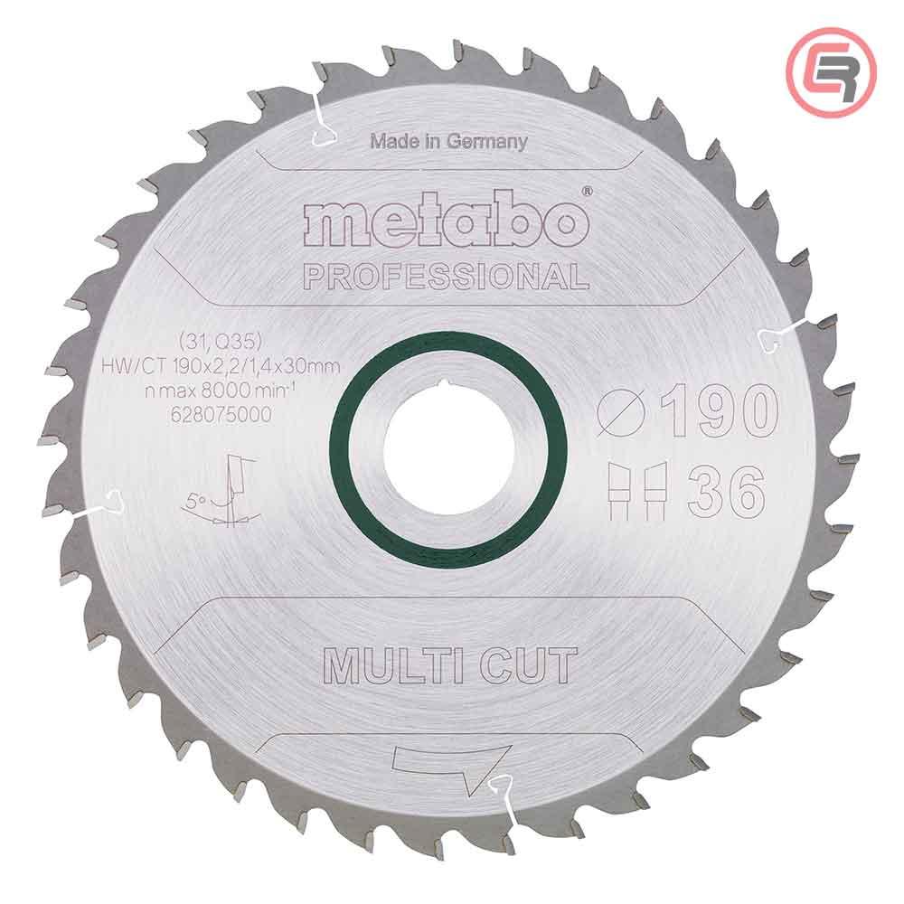 Metabo List Kružne Pile 190×2,2/1,4×30 / Z=36 Multi Cut Professional – 628075000