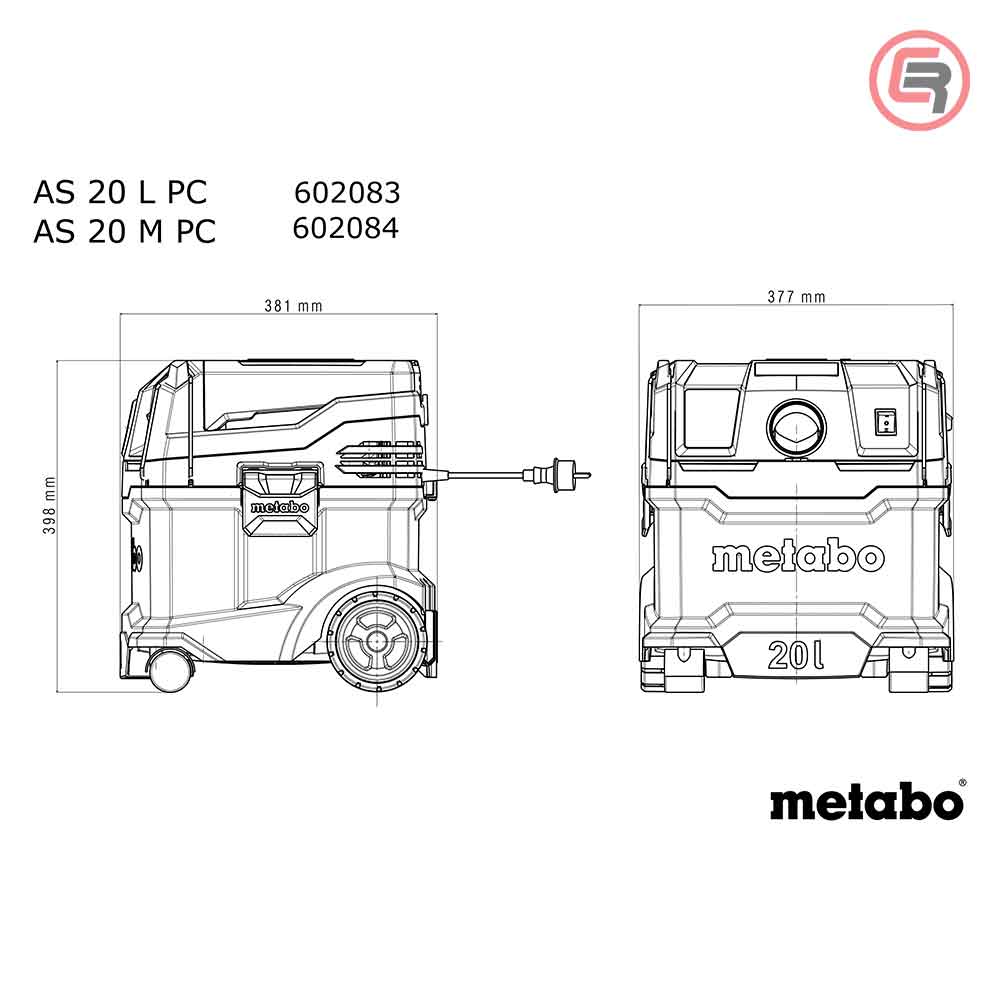 Metabo Usisivač AS 20 L PC Univerzalni 1.200 W – 602083000 - Slika 6