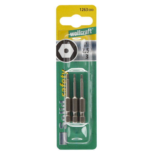 Wolfcraft Set Bit Nastavaka Sa Rupom Imbus 2, 2.5, 3 - 50 mm / 3 dijelni - 1263000 - Image 3