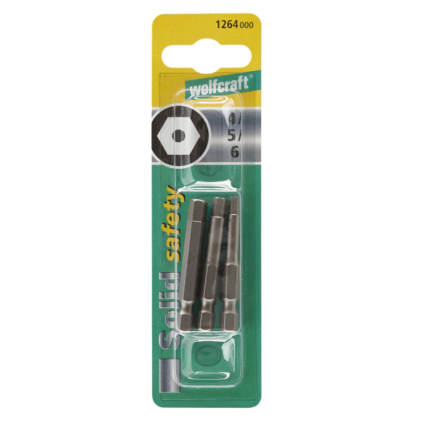 Wolfcraft Set Bit Nastavaka Sa Rupom Imbus 4, 5, 6 - 50 mm / 3 dijelni - 1264000 - Slika 3
