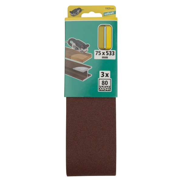 Wolfcraft Traka Brusna 75 x 533 mm / GR. 80 / 3 kom - 1920000 - Slika 6
