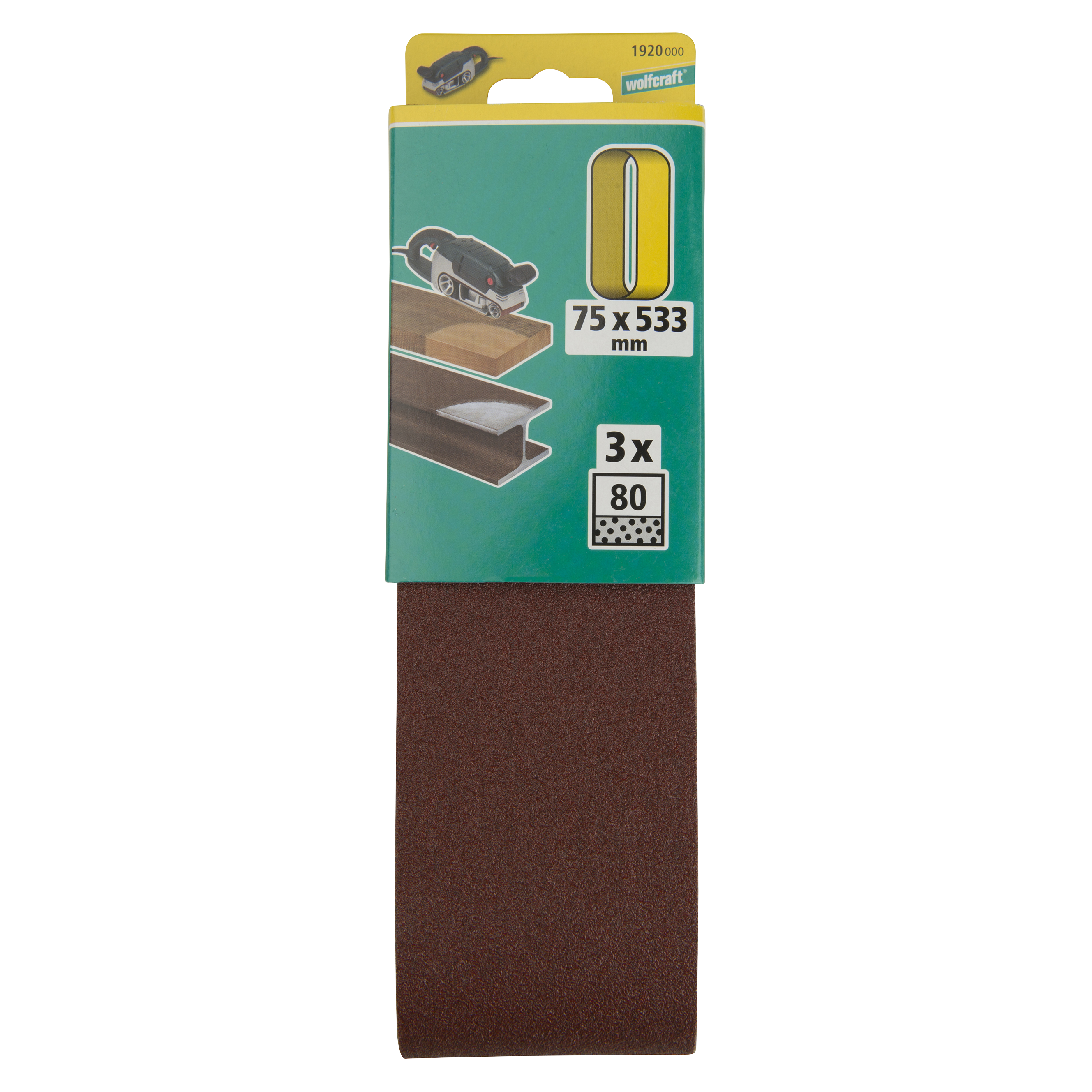 Wolfcraft Traka Brusna 75 x 533 mm / GR. 80 / 3 kom - 1920000 - Slika 6