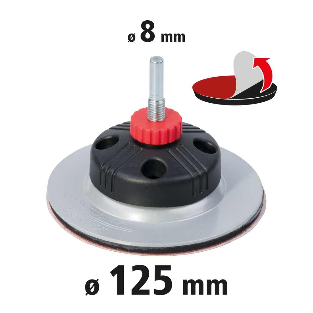 Wolfcraft Disk Potporni 125 mm Čičak FixoFlex Prihvat 8 mm - 2211000 - Slika 4