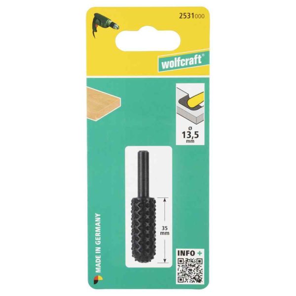Wolfcraft Turpija Cilindrična Zakrivljena fi 13,5x35/60 mm Prihvat 6,35 mm - 2531000 - Slika 3