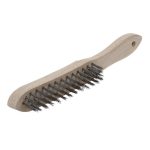 Wolfcraft Četka S Drvenom Drškom 265/140x23x0,3 mm Čelična Žica 4-Redna - 2723000