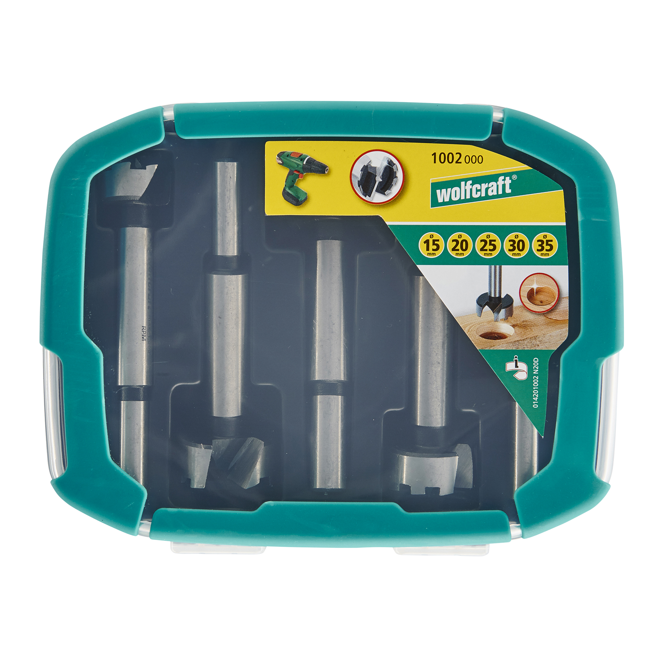 Wolfcraft Set Glodala Forstner fi 15, 20, 25, 30, 35mm / 5 dijelni - 1002000 - Slika 7