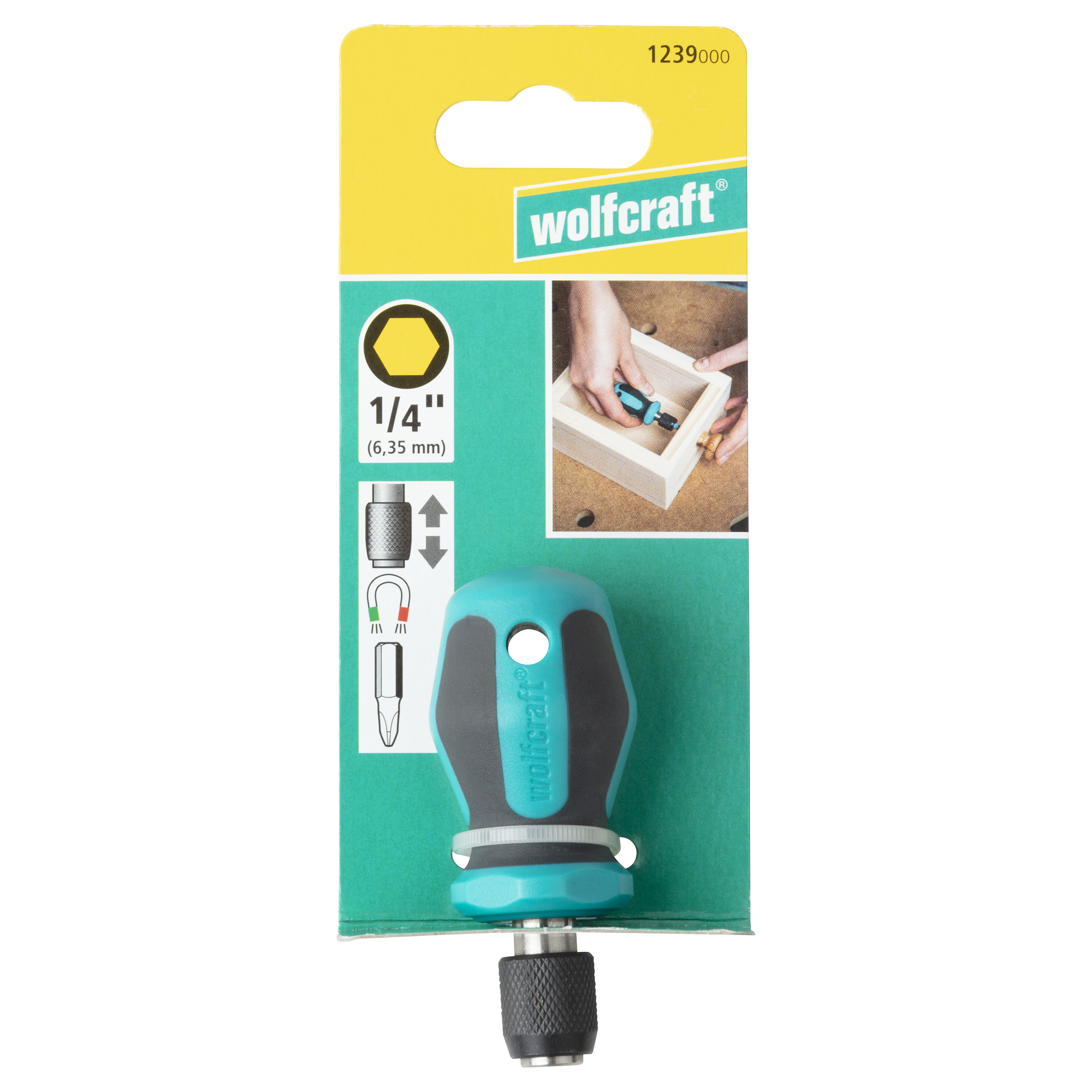 Wolfcraft Odvijač / Ručka Za Bit Nastavke Magnetna Kratka 76 mm – 1239000 - Slika 6