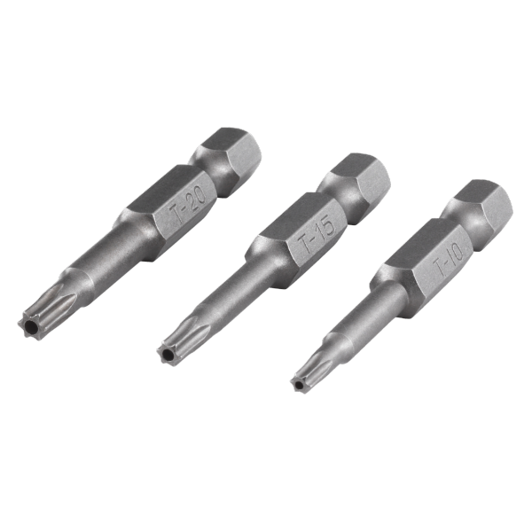 Wolfcraft Set Bit Nastavaka Sa Rupom Torx 10, 15, 20 - 50 mm / 3 dijelni - 1261000