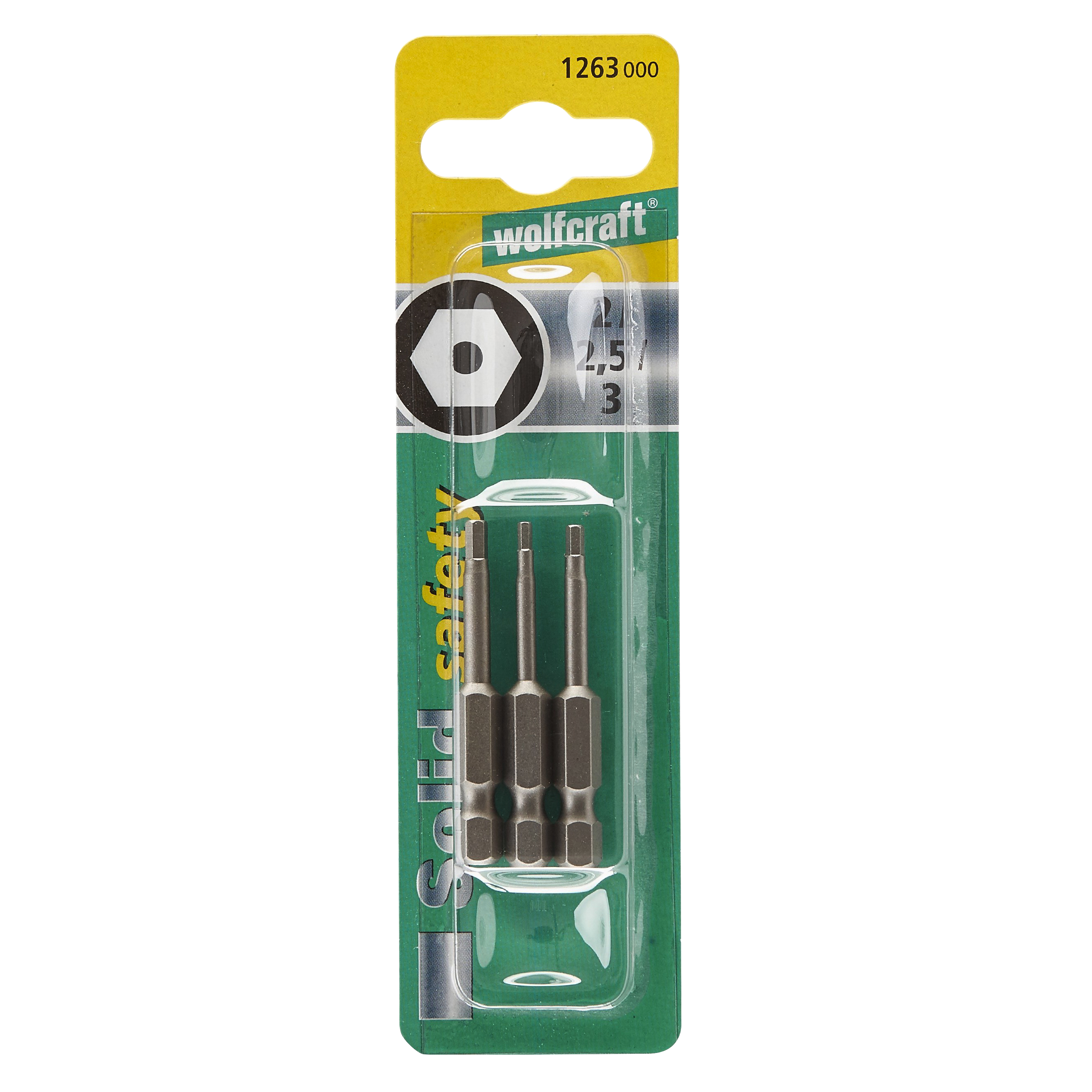 Wolfcraft Set Bit Nastavaka Sa Rupom Imbus 2, 2.5, 3 - 50 mm / 3 dijelni - 1263000 - Slika 3