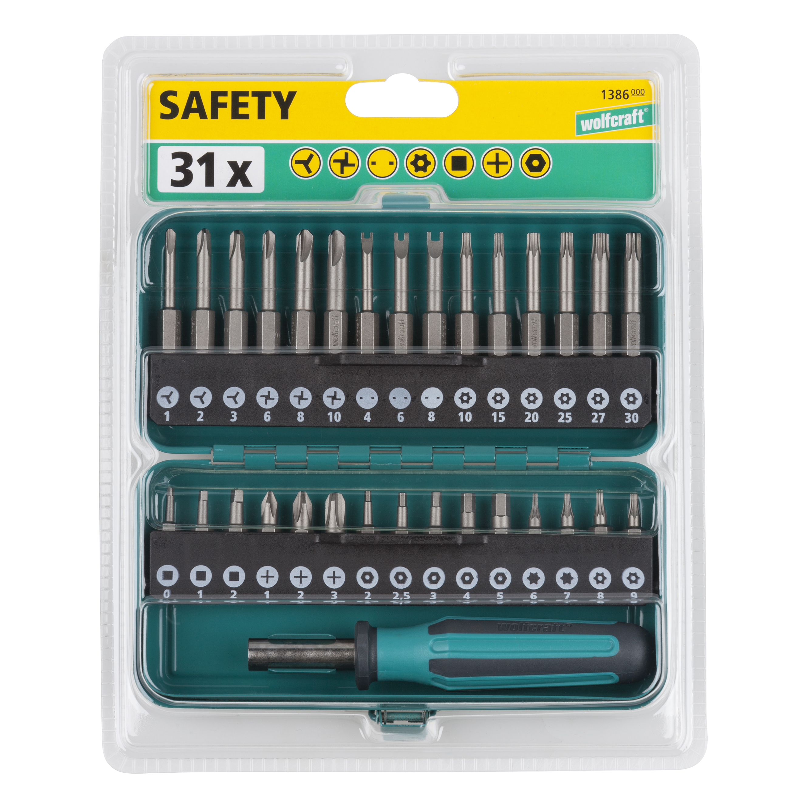 Wolfcraft Set Bit Nastavaka + Ručka "30 SOLID" Kombi / 31 dijelni - 1386000 - Slika 6