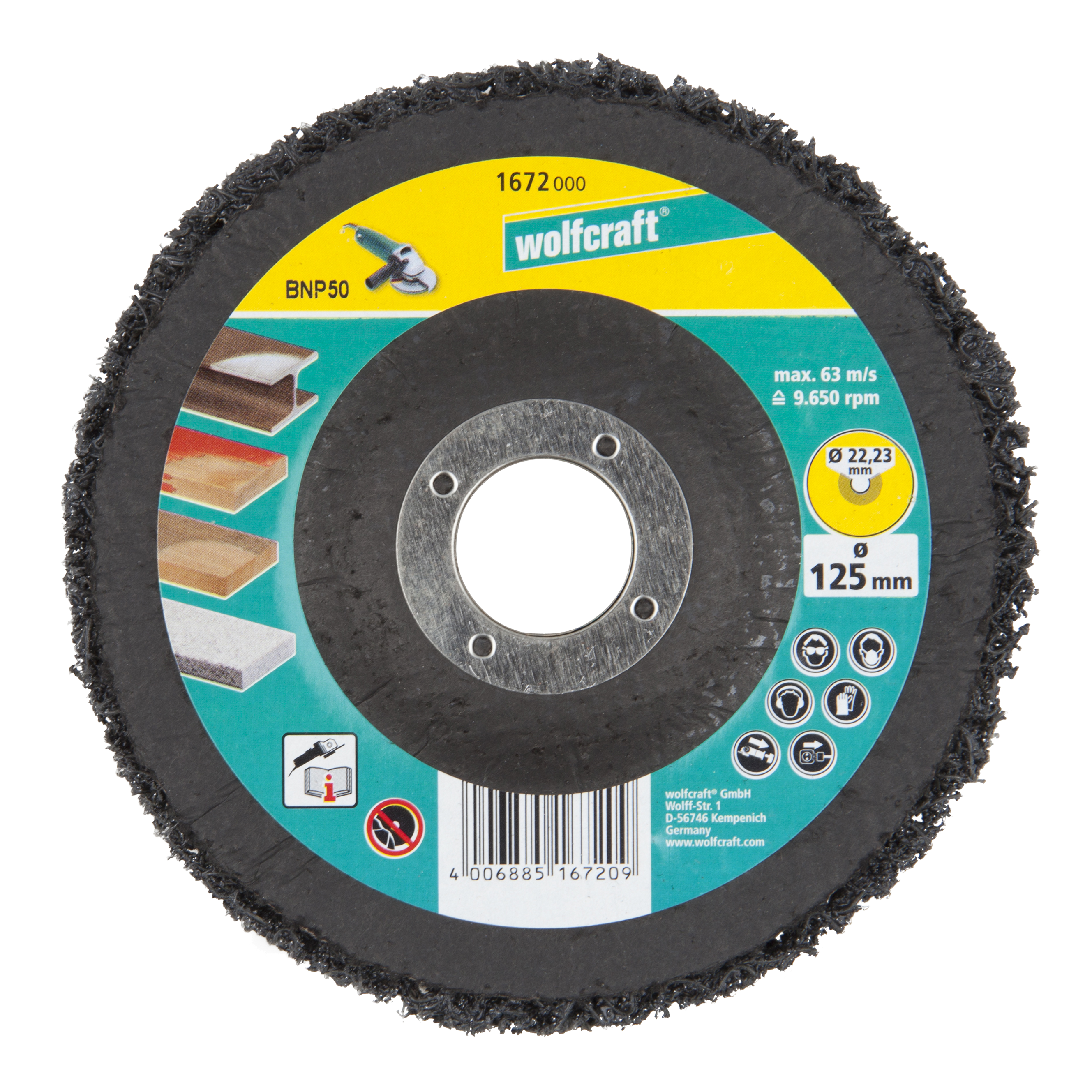 Wolfcraft Brusni Disk Univerzalni Za Čišćenje fi 125x22,23 mm - 1672000 - Slika 2