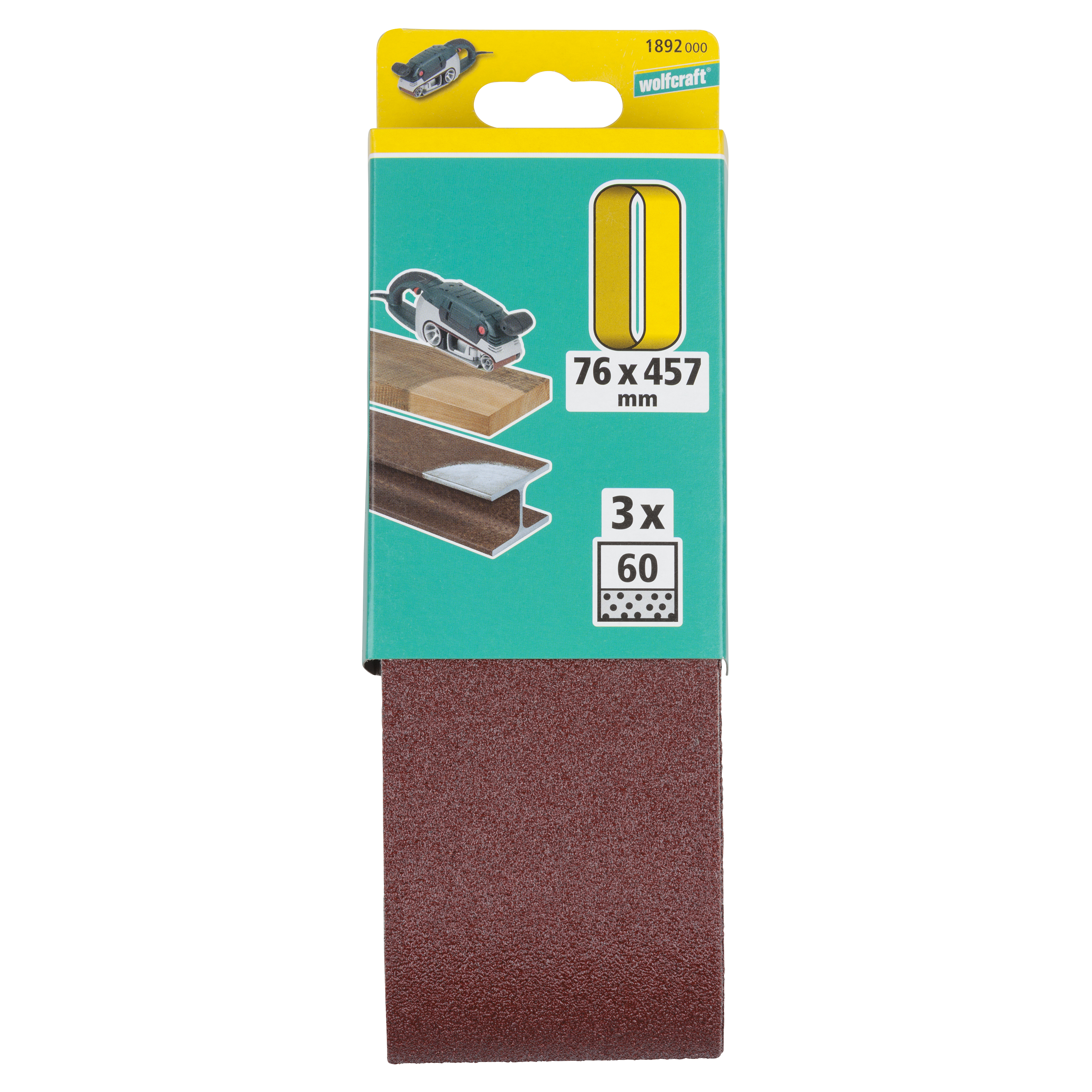 Wolfcraft Traka Brusna 76 x 457 mm / GR. 60 / 3 kom - 1892000 - Slika 6