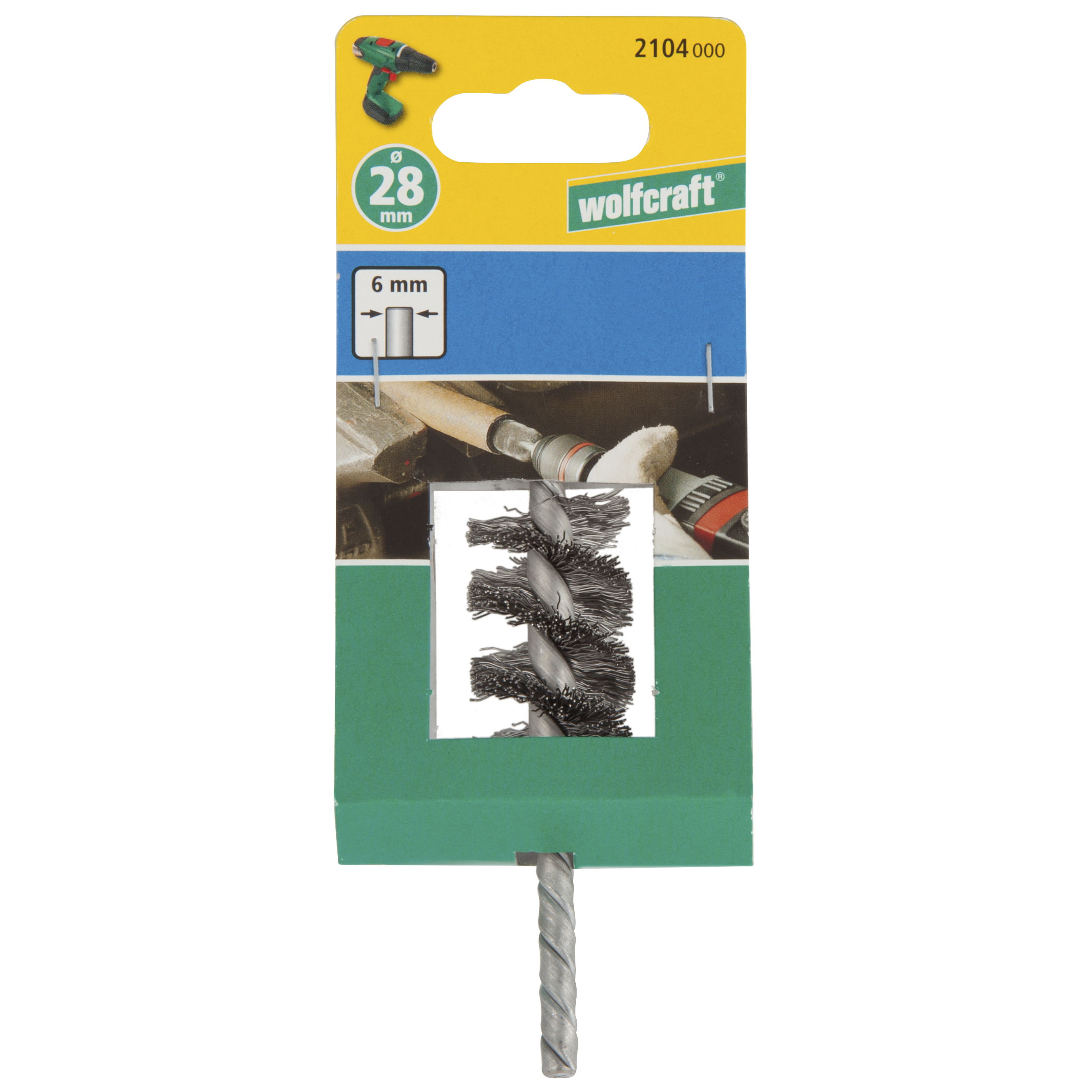 Wolfcraft Četka Cilindrična Čelična Za Bušilicu 28x60x35 mm Prihvat fi 6 mm - 2104000 - Slika 5