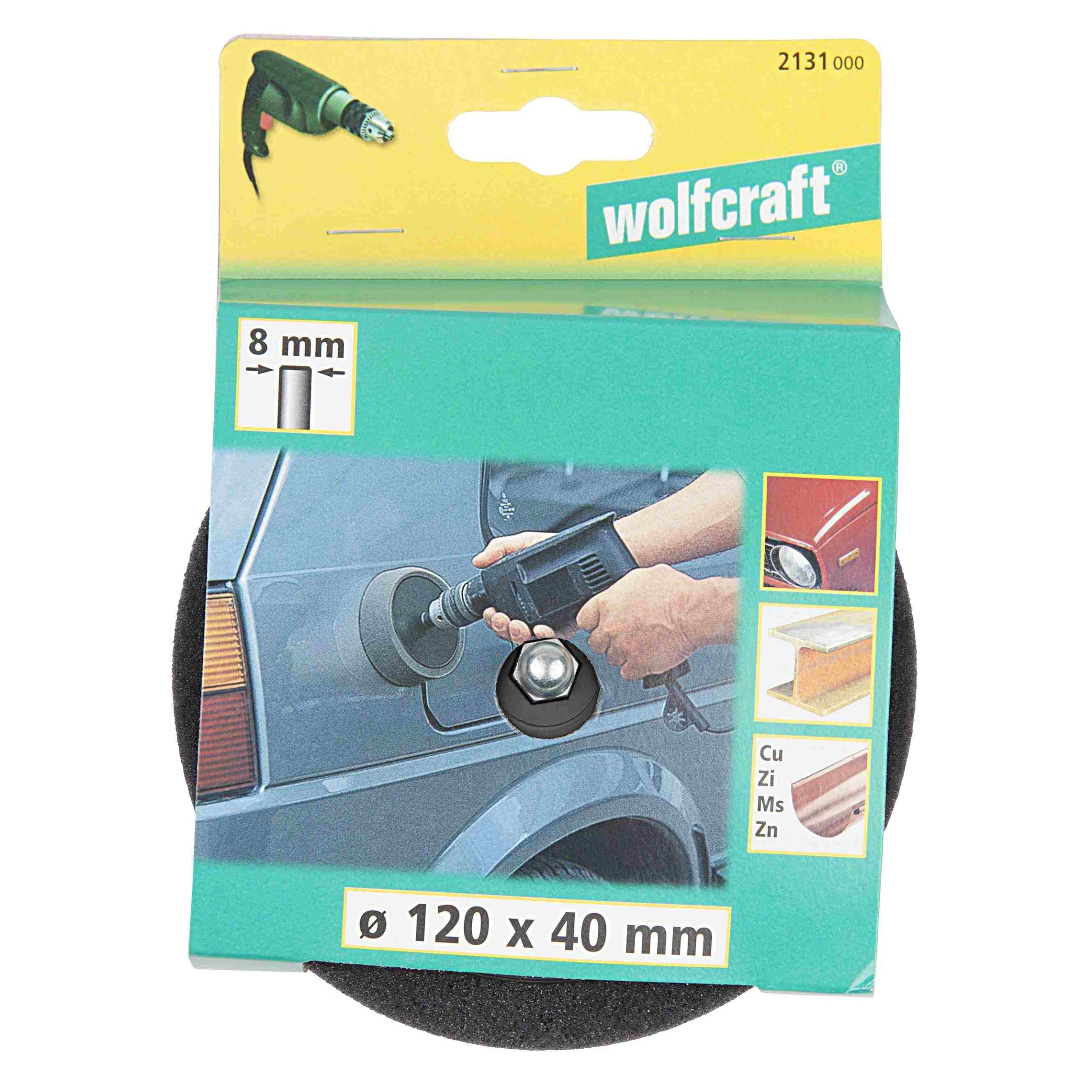 Wolfcraft Glava Za Poliranje fi 120x40mm Prihvat 8 mm - 2131000 - Slika 3