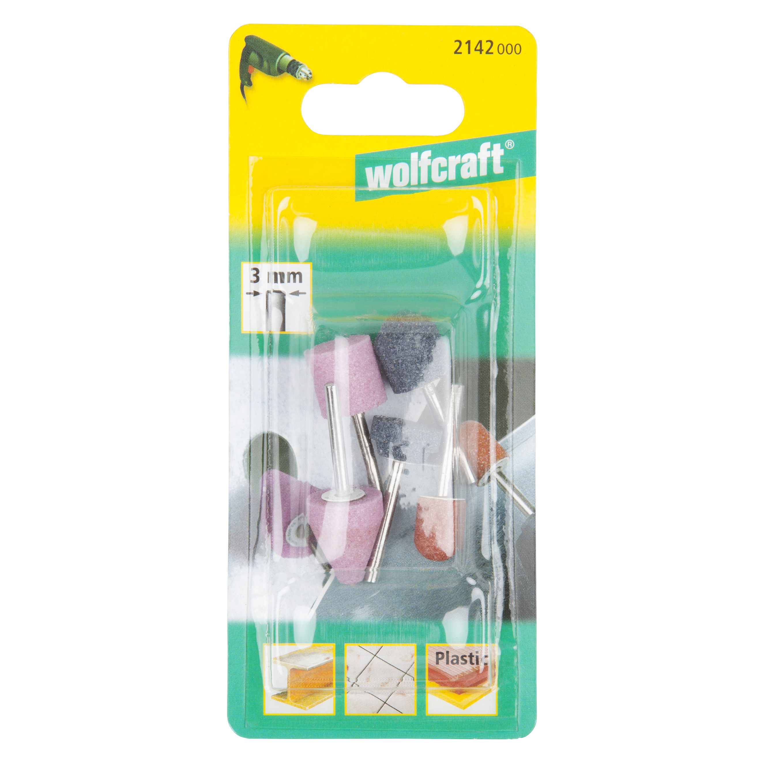 Wolfcraft Set Keramičkih Brusnih Nastavaka Osovina 3 mm / 5 dijelni - 2142000 - Slika 5