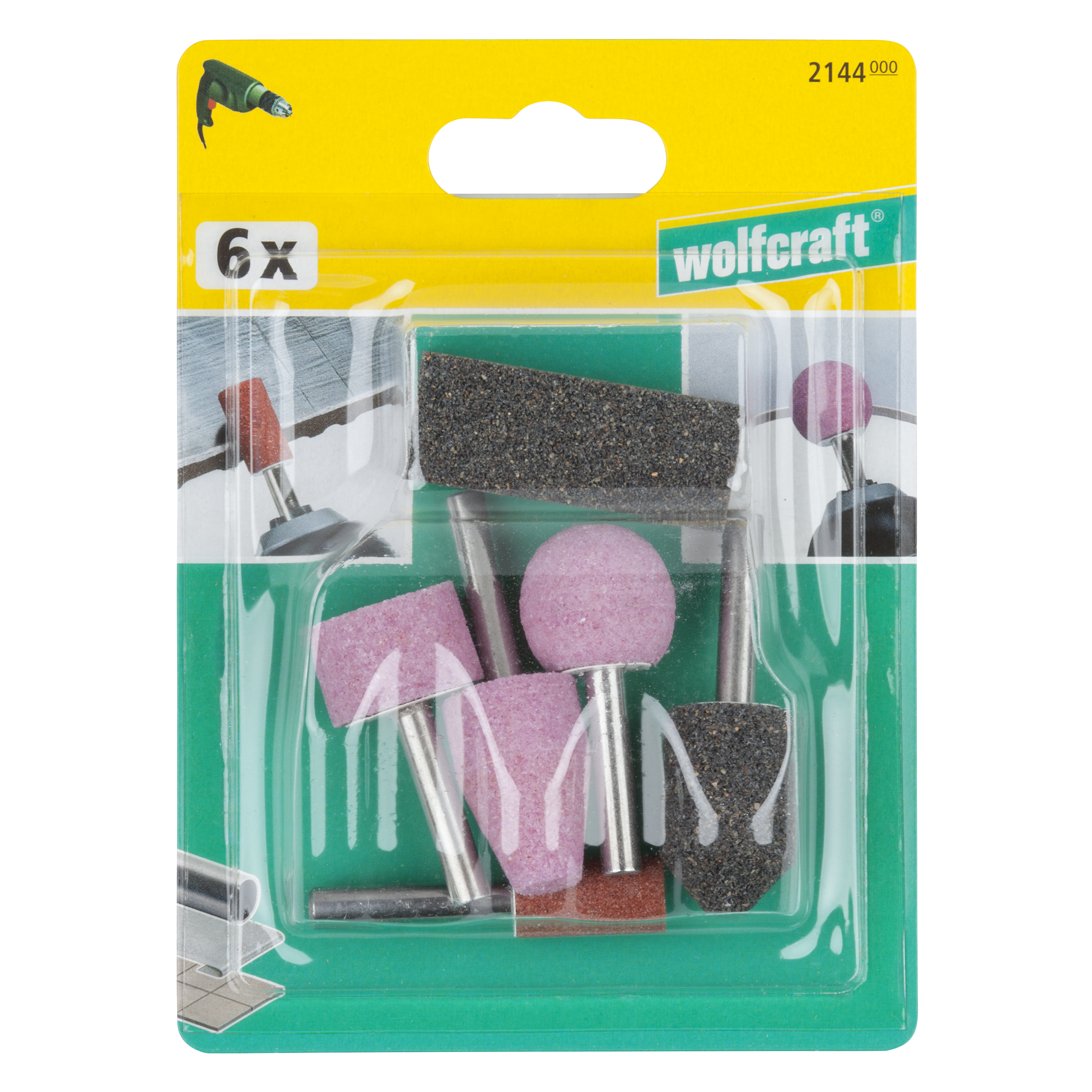 Wolfcraft Set Keramičkih Brusnih Nastavaka Osovina 6 mm / 6 dijelni - 2144000 - Slika 3