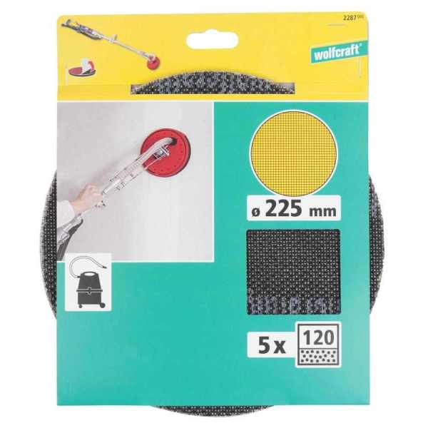 Wolfcraft Brusna Mrežica Za Gips Ploče K120 / 225 mm / 5 kom - 2287000 - Slika 4