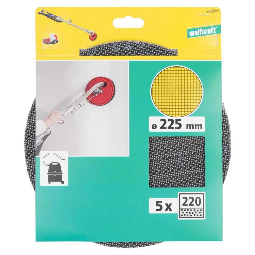 Wolfcraft Brusna Mrežica Za Gips Ploče K220 / 225 mm / 5 kom - 2288000 - Slika 4