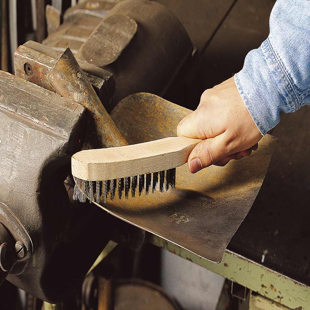 Wolfcraft Četka S Drvenom Drškom 265/140x23x0,3 mm Čelična Žica 4-Redna - 2723000 - Slika 2