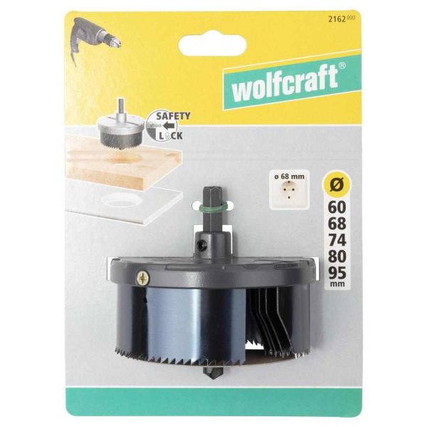 Wolfcraft Set Pila Za Rupe 60, 68, 74, 80, 95 mm / 33 mm / 5 dijelni - 2162000 - Slika 6