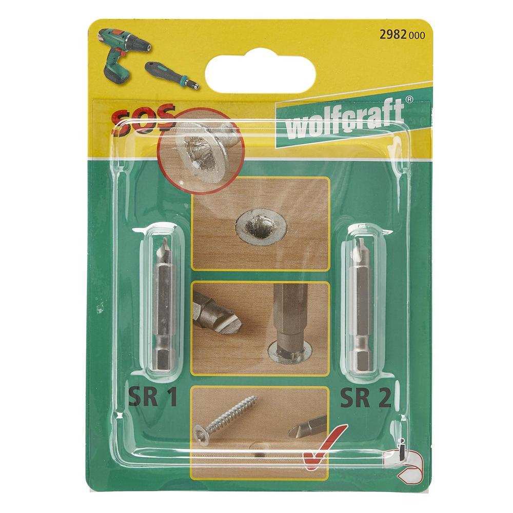 Wolfcraft Bit Za Odvijanje Neispravnih Glava Vijaka SR 1 i SR 2 / 2 kom - 2982000 - Slika 6