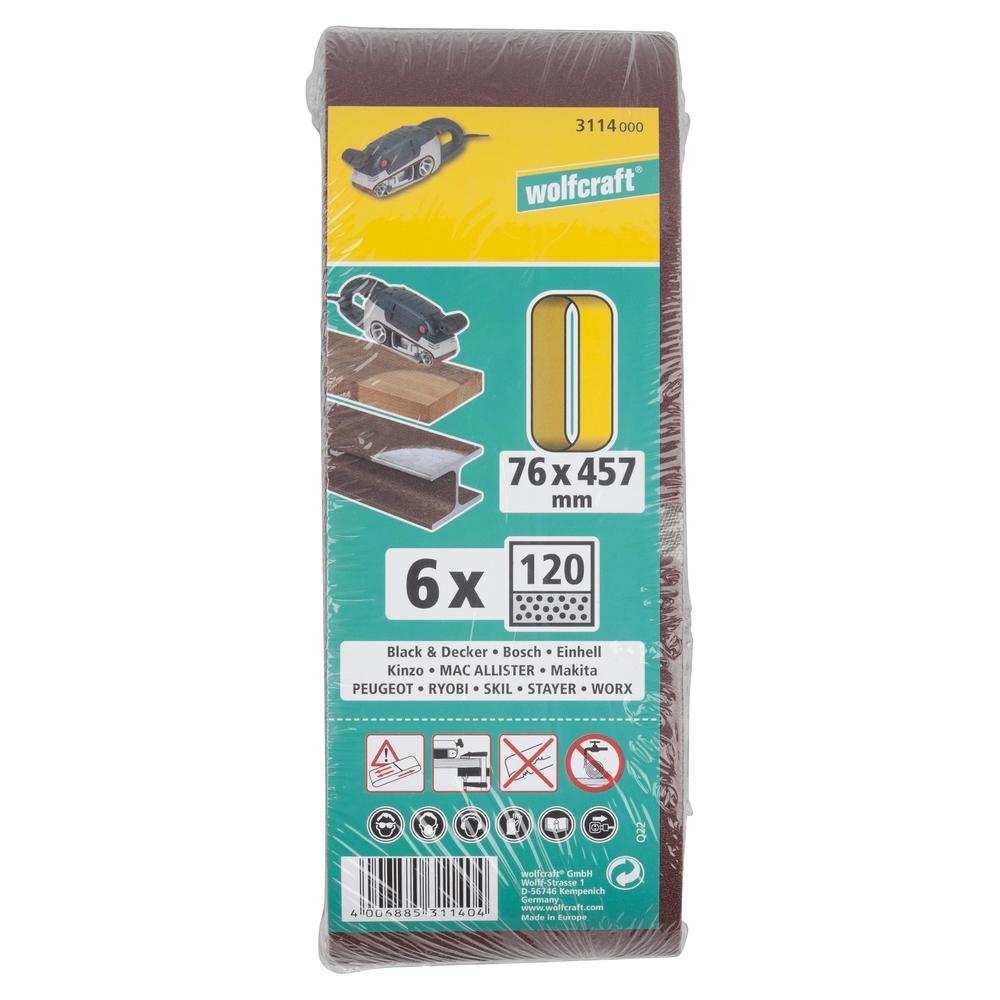 Wolfcraft Traka Brusna 76 x 457 mm / GR. 120 / 6 kom – 3114000 - Slika 7