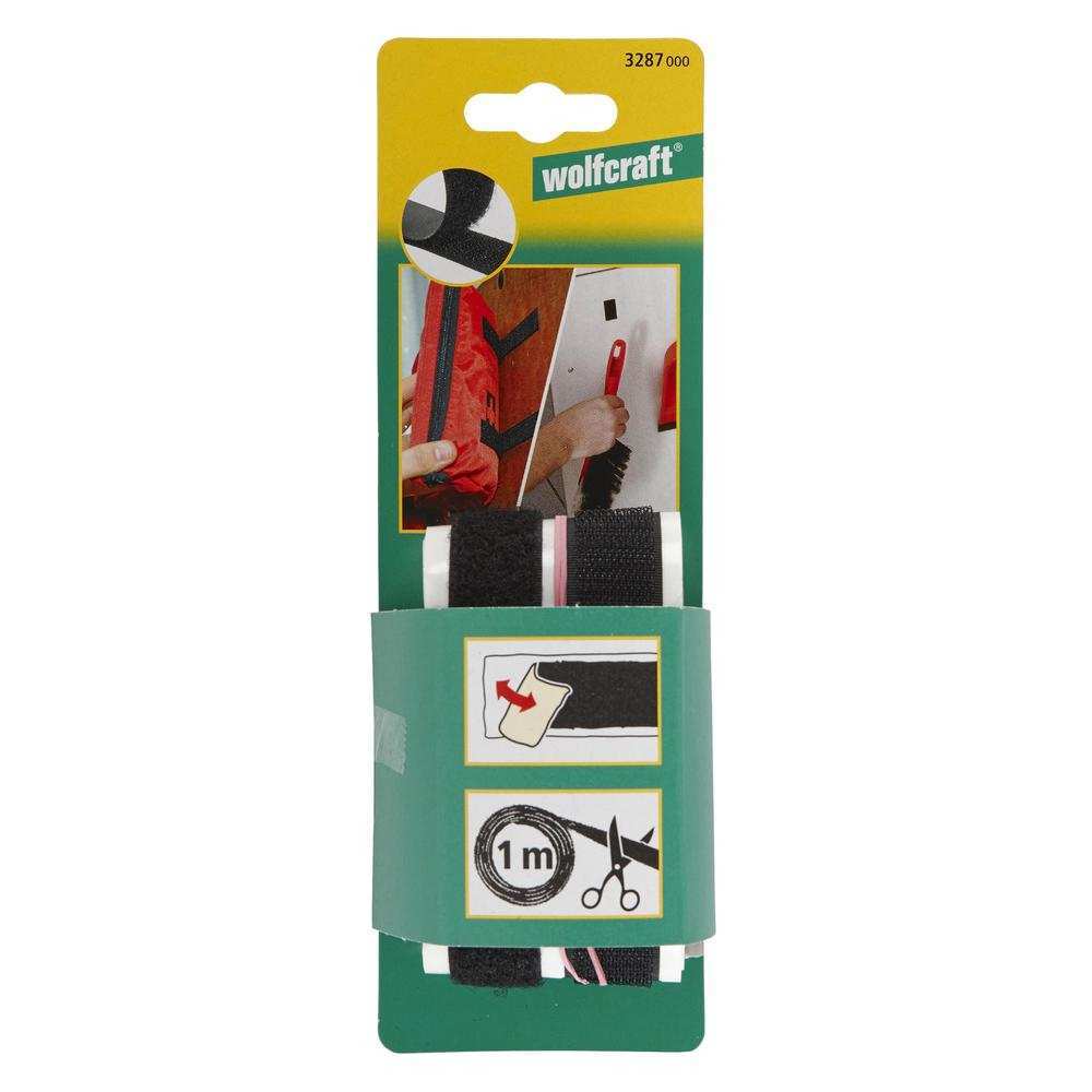 Wolfcraft Traka Čičak Samoljepljiva 20 mm / 1 m Crna - 3287000 - Slika 4
