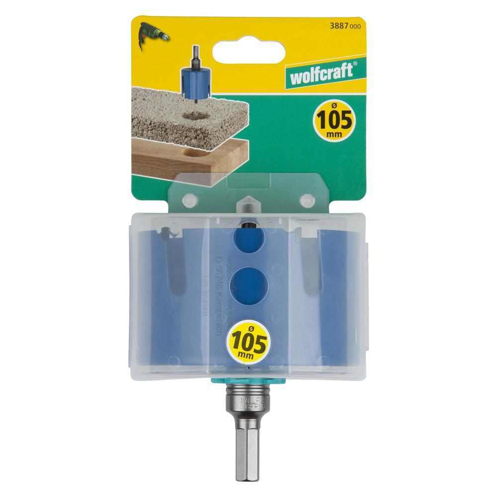 Wolfcraft Kruna Univerzalna Sa Svrdlom Za Centriranje fi 105 / 60 mm PRIHVAT 8 mm - 3887000 - Slika 3