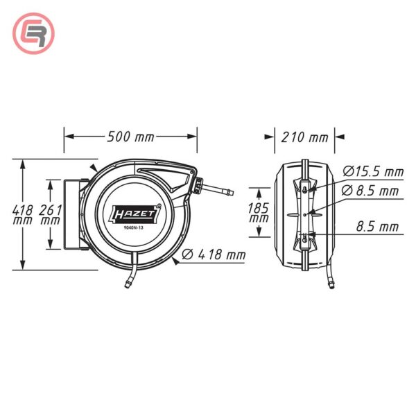 Hazet Crijevo Za Zrak U Kolutu 13 mm x 15 m Zidna Montaža – HZ9040N-13 - Slika 3