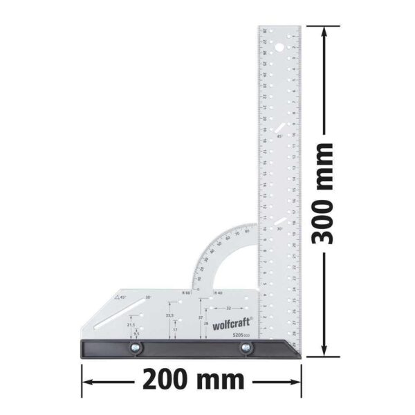 Wolfcraft Kutnik / Uglomjer Univerzalni 200 x 300 mm - 5205000 - Slika 3