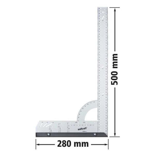 Wolfcraft Kutnik / Uglomjer Univerzalni 280 x 500 mm - 5206000 - Slika 3