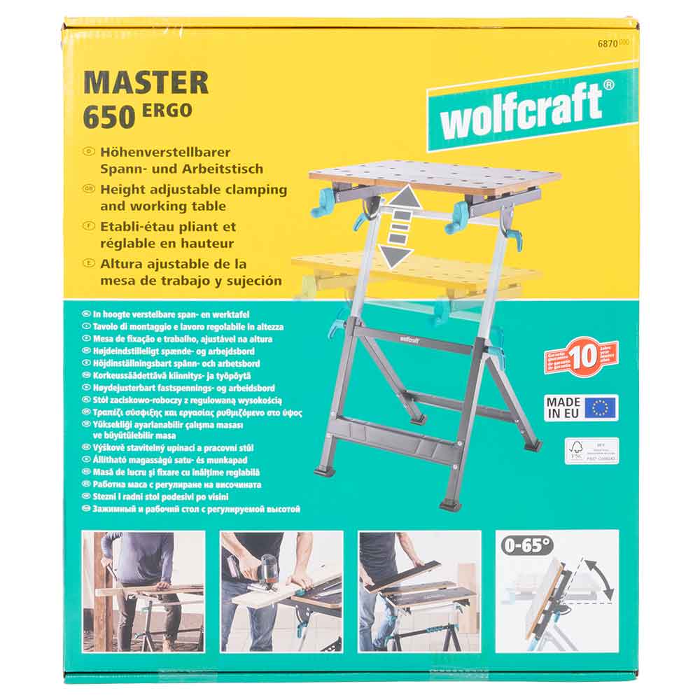 Wolfcraft Stol Radni i Stezni Master 650 Ergo / 650 x 720 x 950 mm - 6870000 - Slika 2