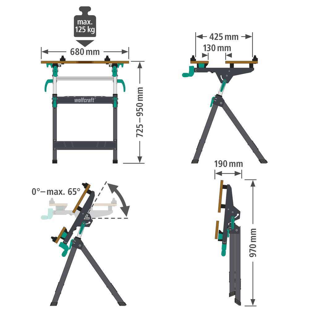Wolfcraft Stol Radni i Stezni Master 750 Ergo / 680 x 700 x 950 mm - 6871000 - Slika 11