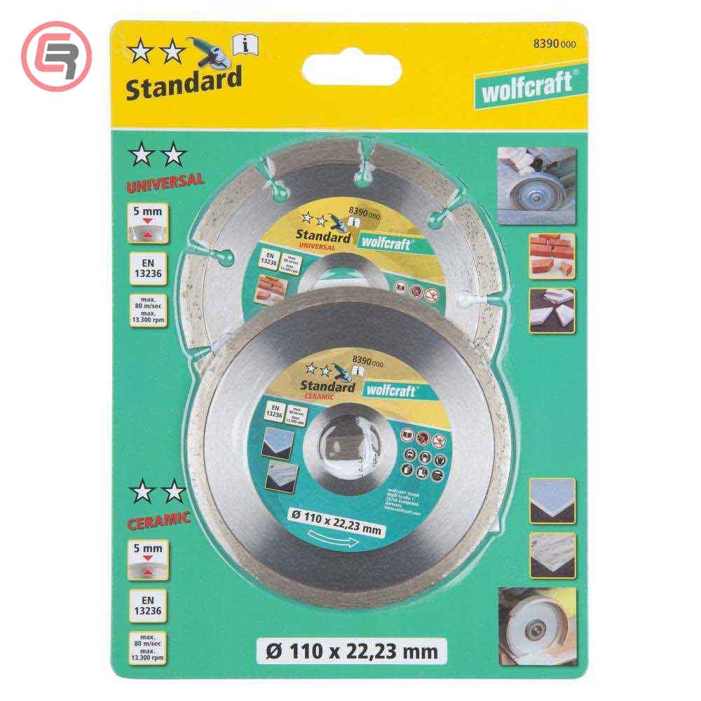 Wolfcraft Set Dijamantnih Reznih Ploča „Standardˮ fi 110 × 22,23 mm / 2 dijelni - 8390000 - Slika 3