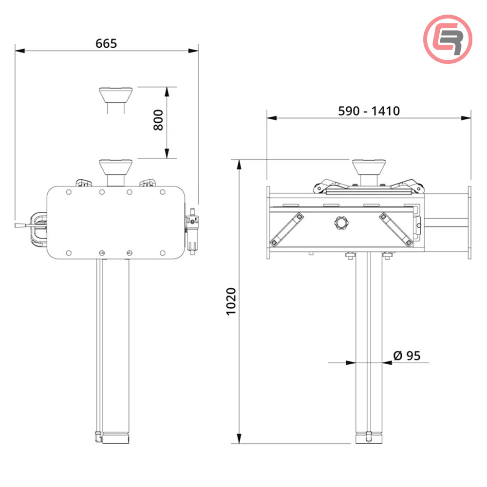 AC Hydraulic Dizalica Kanalska 20 t / 800 mm - GD200-1 - Slika 4