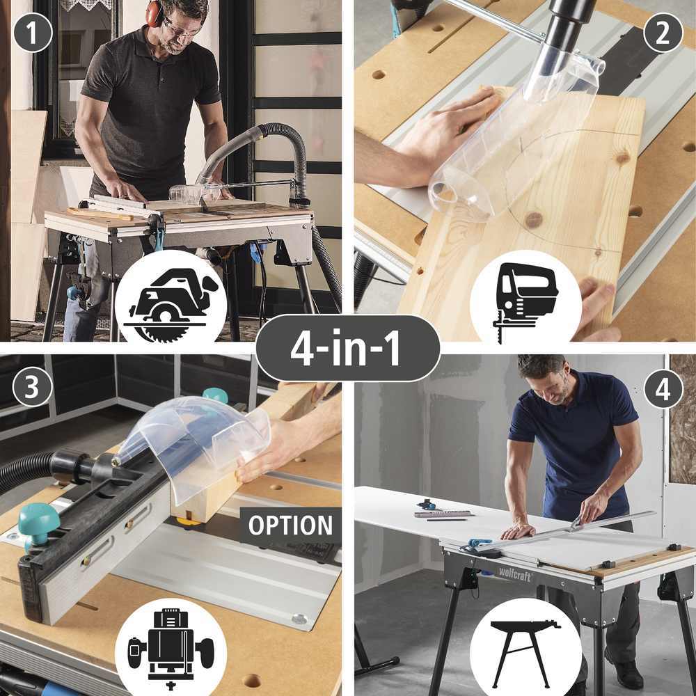 Wolfcraft Stol Radni Multifunkcionalni Mašinski Master Cut 2200 / 915 x 700 x 860 mm - 6907000 - Slika 17