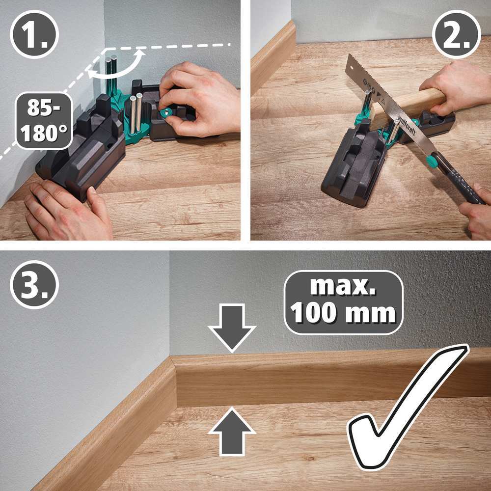 Wolfcraft Šablon Podesivi Za Kutno Rezanje 100 mm / 85 - 180* - 6948200 - Slika 10