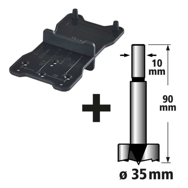 Wolfcraft Set Forstner Svrdlo fi 35mm x 90 mm + Šablon Za Šarke / 2 dijelni - 8728000 - Slika 5