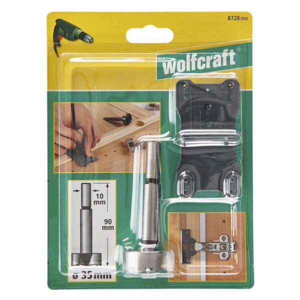 Wolfcraft Set Forstner Svrdlo fi 35mm x 90 mm + Šablon Za Šarke / 2 dijelni - 8728000 - Slika 7