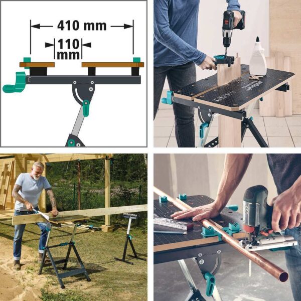 Wolfcraft Stol Radni i Stezni Master 650 Ergo / 650 x 720 x 950 mm - 6870000 - Slika 15
