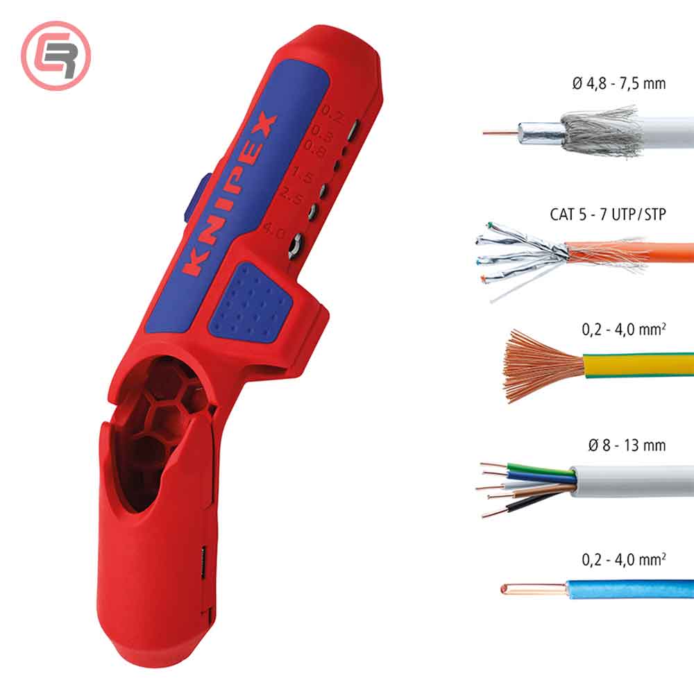 Knipex Skidač Izolacije Univerzalni ErgoStrip fi 8-13 mm Za Ljevake - 16 95 02 SB - Slika 10